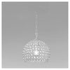 Lampadario Sospeso Tondo Cupola Cristalli Lampada Mezza Sfera Luce E27 Argento 32361