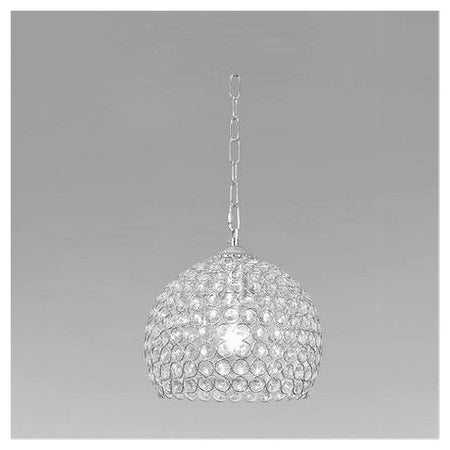 Lampadario Sospeso Tondo Cupola Cristalli Lampada Mezza Sfera Luce E27 Argento 32361