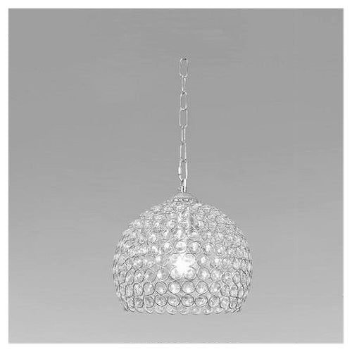 Lampadario Sospeso Tondo Cupola Cristalli Lampada Mezza Sfera Luce E27 Argento 32361