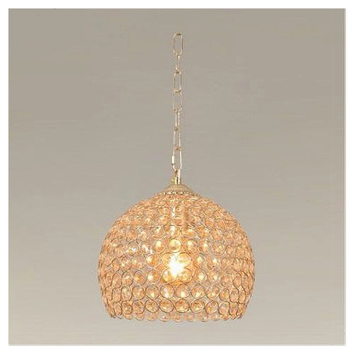 Lampadario Sospeso Tondo Cupola Cristalli Lampada Mezza Sfera Luce E27 Oro 32347