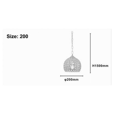 Lampadario Sospeso Tondo Cupola Lampada Mezza Sfera Cristalli Luce E27 Argento 32378