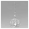 Lampadario Sospeso Tondo Cupola Lampada Mezza Sfera Cristalli Luce E27 Argento 32378