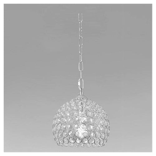 Lampadario Sospeso Tondo Cupola Lampada Mezza Sfera Cristalli Luce E27 Argento 32378