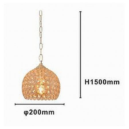 Lampadario Sospeso Tondo Cupola Lampada Mezza Sfera Cristalli Luce E27 Oro 32354