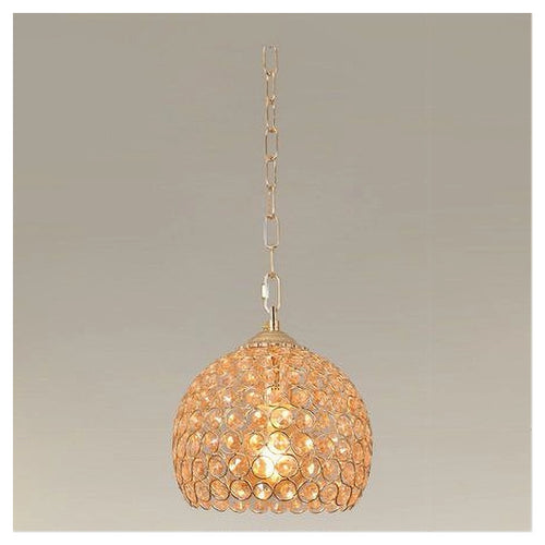 Lampadario Sospeso Tondo Cupola Lampada Mezza Sfera Cristalli Luce E27 Oro 32354