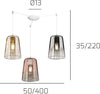 Lampadario-Top-Light-SHADED-1164BI-S3-S-MC-E27-LED-vetro-ambra-lampada-soffitto-moderna