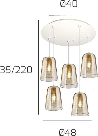 Lampadario-Top-Light-SHADED-1164BI-S5-T-AM-E27-LED-vetro-colorato-lampada-soffitto-moderna