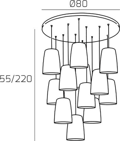 Lampadario-Top-Light-SHADED-1164CR-S12-T-E27-LED-vetro-colorato-lampada-soffitto-moderna
