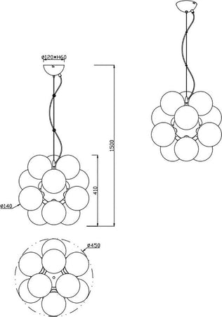 Lampadario-Trio-Lighting-ALICIA-G9-LED-45CM-vetro-fumè-sospensione-moderna-multiluce-sfere-interno