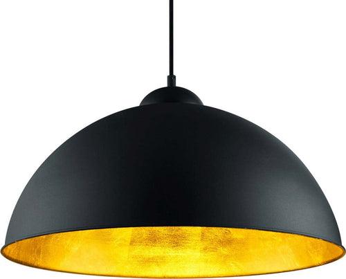 Lampadario-Trio-Lighting-ROMINO-II-E27-LED-50CM-metallo-nero-oro-sospensione-cupola-moderna-classica-interno
