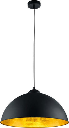 Lampadario-Trio-Lighting-ROMINO-II-E27-LED-50CM-metallo-nero-oro-sospensione-cupola-moderna-classica-interno