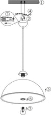 Lampadario-Trio-Lighting-ROMINO-II-E27-LED-50CM-metallo-nero-oro-sospensione-cupola-moderna-classica-interno
