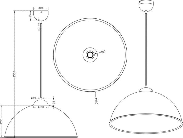 Lampadario-Trio-Lighting-ROMINO-II-E27-LED-50CM-metallo-nero-oro-sospensione-cupola-moderna-classica-interno