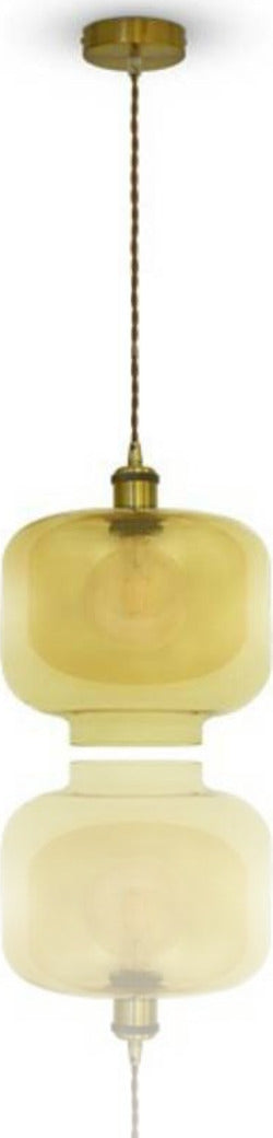 Lampadario Vetro Ambra Metallo Porta Lampada V3740 Sospensione Moderno 25x28x118 Lampadari Trade Shop italia - Napoli, Commerciovirtuoso.it