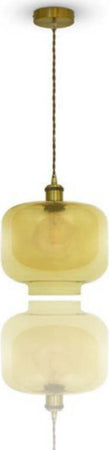 Lampadario-Vetro-Ambra-Metallo-Porta-Lampada-V3740-Sospensione-Moderno-25x28x118