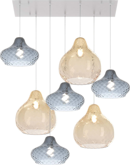 Lampadario-vetro-colorato-Top-Light-DRESS-1191-BI-S7-RMIX-ZAFFIRO-AMBRA-E27-LED-lampada-soffitto-moderna