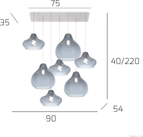 Lampadario-vetro-colorato-Top-Light-DRESS-1191-BI-S7-RMIX-ZAFFIRO-E27-LED-lampada-soffitto-moderna