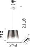 Lampadario-vetro-cromo-Ideal-Lux-FADE-271293-G9-LED-lampada-soffitto-moderna