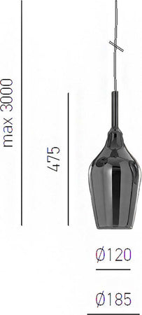 Lampadario-vetro-cromo-specchiato-Gea-Luce-OFELIA-S-E27-LED-lampada-soffitto-multiluce