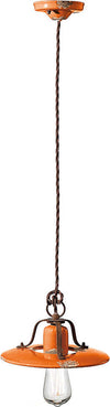 Lampadario-Vintage-Country-Ferro-E-Ceramica-Arancio-1-Luce-E27-25Cm