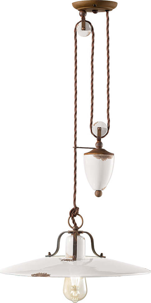Lampadario-Vintage-Country-Saliscendi-Ferro-E-Ceramica-Bianco-1-Luce-E27