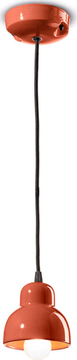 Lampadario-Vintage-Decò-Berimbau-Ceramica-Arancio-Pokè-1-Luce-E14