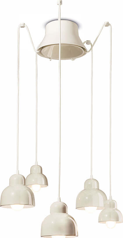 Lampadario-Vintage-Decò-Berimbau-Ceramica-Crema-3-Luci-E27