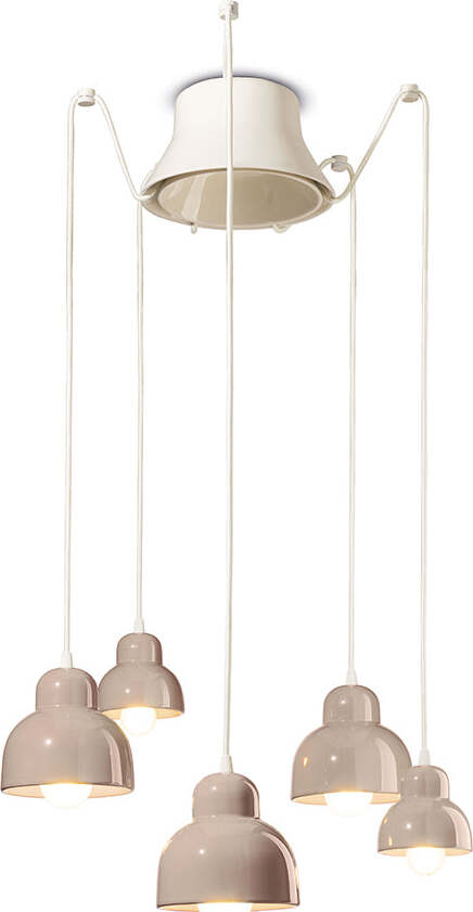 Lampadario-Vintage-Decò-Berimbau-Ceramica-Grigio-Sabbia-3-Luci-E27