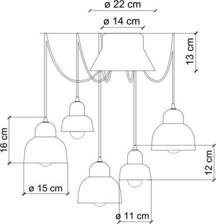 Lampadario-Vintage-Decò-Berimbau-Ceramica-Marrone-Moka-3-Luci-E27
