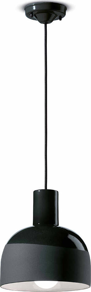 Lampadario-Vintage-Decò-Caxixi-Ceramica-Nero-Carbone-1-Luce-E27