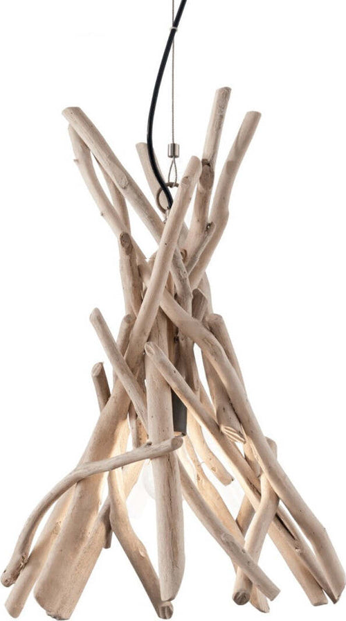 Lampadario-vintage-Ideal-Lux-DRIFTWOOD-SP1-129600-E27-LED-metallo-legno-naturale-sospensione