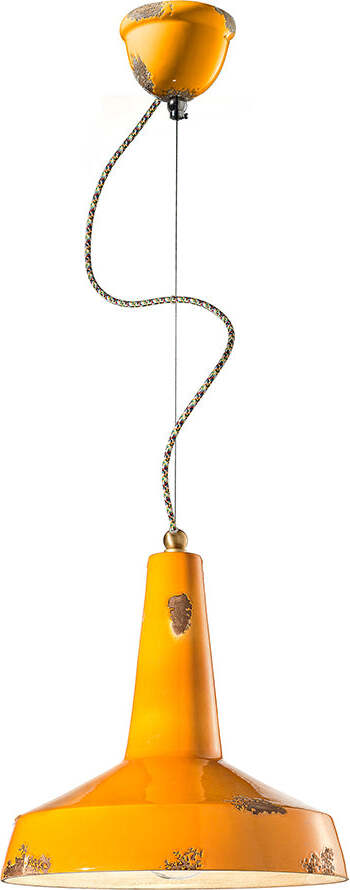 Lampadario-Vintage-Vague-Vintage-Ferro-E-Ceramica-Giallo-1-Luce-E27-35Cm