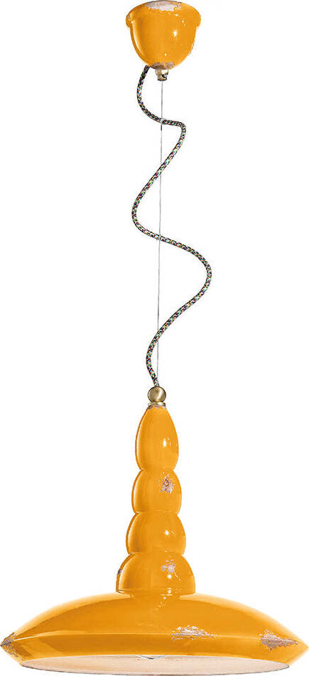 Lampadario-Vintage-Vague-Vintage-Ferro-E-Ceramica-Giallo-1-Luce-E27-40Cm