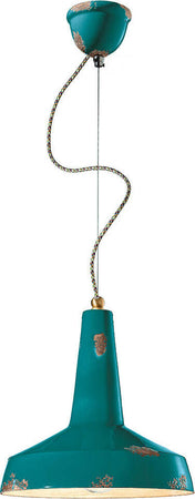 Lampadario-Vintage-Vague-Vintage-Ferro-E-Ceramica-Verde-1-Luce-E27-35Cm