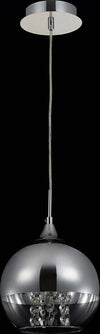 Lampadaro-Contemporaneo-Fermi-Metallo-Nichel-1-Luce-Diffusore-Vetro-Trasparente