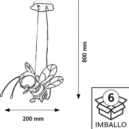 Lampade-cameretta-Darklight-BEE-DRX4718-E27-LED-plastica-sospensione