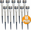10 LAMPADE DA GIARDINO RICARICA SOLARE PALETTI SOLARI TECNOLOGIA LED LUCE BIANCA Illuminazione/Illuminazione per esterni/Luci per sentieri Trade Shop italia - Napoli, Commerciovirtuoso.it