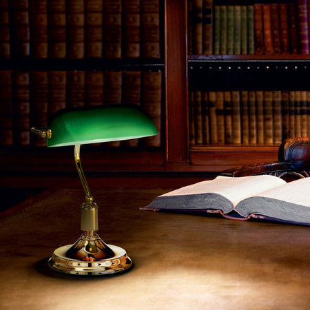 Lampade-Da-Scrivania---Ufficio-Classico-Lawyer-Metallo-Ottone-1-Luce-E27