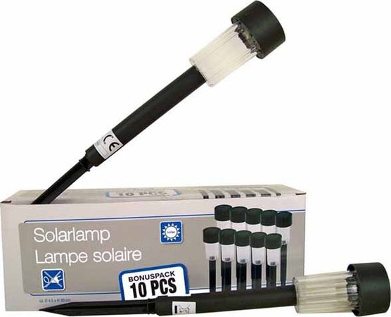 10 LAMPADE PALETTI SOLARI TECNOLOGIA LED LUCI DA GIARDINO CON PANNELLO SOLARE Illuminazione/Illuminazione per esterni/Luci per sentieri Trade Shop italia - Napoli, Commerciovirtuoso.it