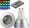 Lampadina-1-Led-Rgb-Gu10-Faretto-3w-Luce-Multicolori-Effetti-Strobo-Telecomando-Each