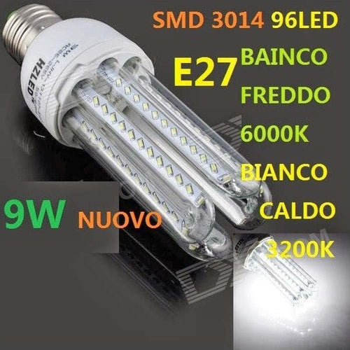LAMPADINA 96 LED SMD 3014 9W E27 LUCE FREDDA BIANCO CALDO BASSO CONSUMO LAMPADA Illuminazione/Lampadine/Lampadine a LED Trade Shop italia - Napoli, Commerciovirtuoso.it
