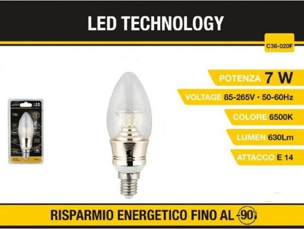 Lampadina-A-Led-Candela-C36-E14-7-Watt-Luce-Fredda-6500k-Illuminazione-C36-02of
