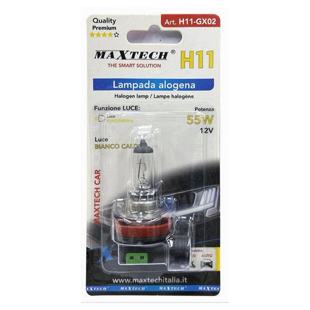 Lampadina Alogena H11 Luce Fendinebbia Bianco Caldo Auto Moto 12 V 55 W H11-gx02
