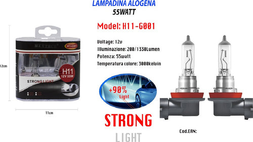 Lampadina Alogena Per Auto H11 12v 55 Watt Luce Calda Forte Faro Maxtech H11-g001 Auto e Moto/Parti per auto/Luci lampadine e indicatori/Lampadine/Lampadine per esterno Trade Shop italia - Napoli, Commerciovirtuoso.it