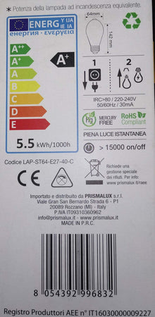 Lampadina Ambrata LED 5.5W E27 ATTACCO GRANDE 470 LUMEN Illuminazione/Lampadine/Lampadine a LED Scontolo.net - Potenza, Commerciovirtuoso.it