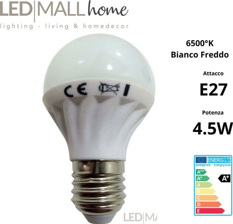 Lampadina bulbo goccia led 4.5w e27 6000k bianco freddo Illuminazione/Lampadine/Lampadine a LED Led Mall Home - Napoli, Commerciovirtuoso.it