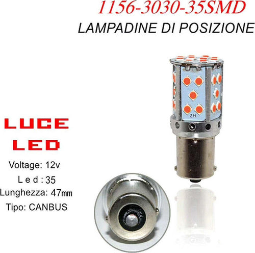 Lampadina Canbus 35 Led Rosso Auto 1156 3030 12v Stop Freni Retromarcia Ca-88 Auto e Moto > Auto > Illuminazione Auto Trade Shop italia - Napoli, Commerciovirtuoso.it