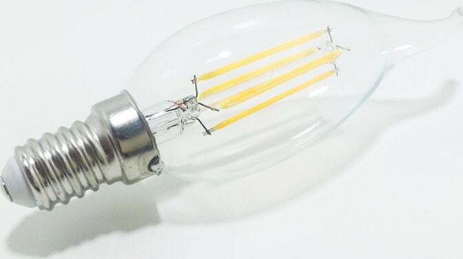 lampadina Candela Twist soffio di vento led filamento 4 watt con vetro liscio attacco E14, 340 lumen luce bianco caldo 2200K Illuminazione/Lampadine/Lampadine a LED Led Mall Home - Napoli, Commerciovirtuoso.it