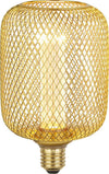 Lampadina-Contemporanea-Rete-Metallica-Acciaio-Oro-E27-3,5W-1800K