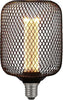 Lampadina-Contemporanea-Rete-Metallica-Vetro-Nero-Trasparente-E27-3,5W-1800K